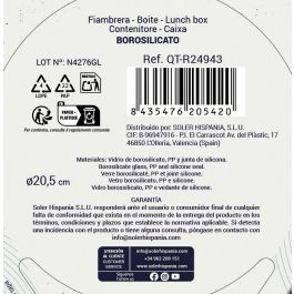 Quttin Fiambrera Redonda Hermética 20.5 cm 1.3 L (6 Unidades)