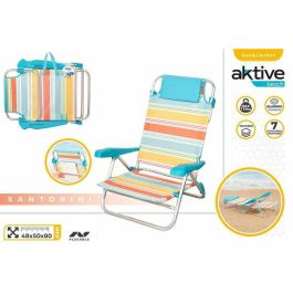 Color Baby Silla de Playa Plegable de Aluminio 8 Posiciones con Cojín Santorini 47x49x82 cm Color Baby Silla de Playa Plegable de Aluminio 8 Posiciones con Cojín Santorini 47x49x82 cm