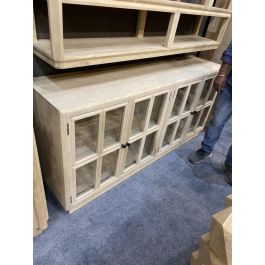 DKD Home Decor Buffet Scandi Mango y Cristal Natural 170 x 81 x 41 cm