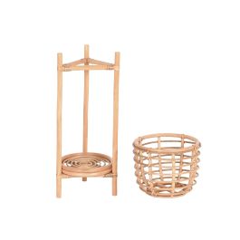 DKD Home Decor Macetero Balines Natural Ratan 25 x 70 x 25 cm