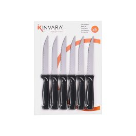 Kinvara Set 6 Cuchillos de Sierra de Acero Inoxidable y Plástico, Plata - 20x26.5x1 cm (Set de 24)