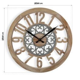 Versa Reloj de Pared Madera y Metal 60x60 cm (2 Unidades) Versa Reloj de Pared Madera y Metal 60x60 cm (2 Unidades)