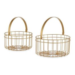 Set 2 Cestas Redondas Doradas Giftdecor 25x27 cm Precio: 11.94999993. SKU: S3609592