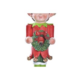 DKD Home Decor Colgante Navidad Tradicional Resina Rojo Verde Elfo 4 x 14 x 5 cm (3 Unidades)
