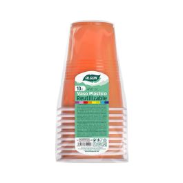 Set de 10 Vasos Bicolor Naranja y Blanco 450 ml Algon (48 Unidades) Set de 10 Vasos Bicolor Naranja y Blanco 450 ml Algon (48 Unidades)