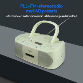 Medion AAAQL64902 Radio CD K7 FM 2x3W RMS, Verde