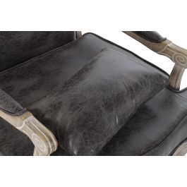 DKD Home Decor Sillón Loft Marrón Natural 70 x 66 x 94 cm PU y Rubberwood