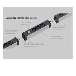 Bachmann 906.18801 STEP ALU 3xCEE7/3 1xSchalter GST18 - Regleta de Aluminio para Interior con 3 Salidas, Interruptor e IP20, 230 V