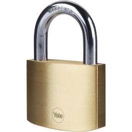 Yale Y110B/60/132/1 Candado de Latón 60mm Grillete de Acero Cementado 3 Llaves para Trampillas, Cadenas y Portones