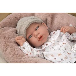 Muñecas Arias Muñeca Elegance Andie Gris con Cojín de Lactancia, Incluye Chupete (Muñeco de Peso) 40 cm