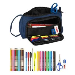 Estuche Escolar con Accesorios BlackFit8 Urban Negro Azul marino (32 Piezas)