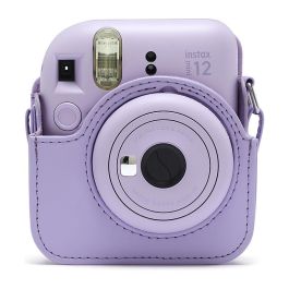 FUJIFILM Instax Mini 12 Carcasa Compacta con Tirante, Color Lila Púrpura, Resistente al Polvo y Rayones