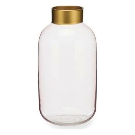 Giftdecor Jarrón de Cristal Liso Oro Grande Champagne, Vidrio, Rosa y Oro, 14.5x29.5x14.5 cm (6 Unidades)