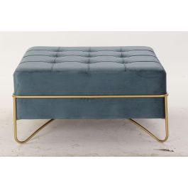 DKD Home Decor Descalzadora Azul Dorado 80 x 42 x 80 cm