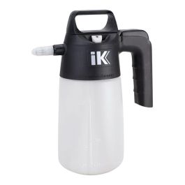 Ik Pulverizador industrial 1.5L, 1L útil, con boquilla cónica regulable y abanico, válvula seguridad 2.5 bar, depósito traslúcido