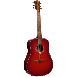 LAG Guitarra Acústica Dreadnought Edición Limitada Red Burst