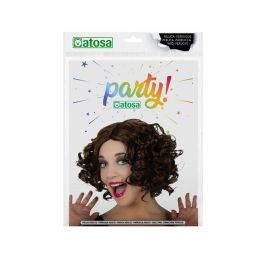 Peluca Corta Rizada Castaña 130 gr Para Disfraces De Época O Personajes Clásicos Estilo Victoriano