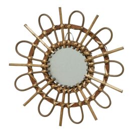 Decoris Espejo de mimbre forma de sol Ø40x2,5cm colores/modelos surtidos