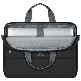 Rivacase 7532 Maletín Prater para Portátil 15.6" Negro, con Compartimento para Tablet, Asa y Correa de Hombro Resistente al Agua