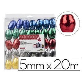 Liderpapel Cinta Fantasía Barrilete 5 mm x 20 mt Colores Metalizados Surtidos Ideal Lazos Precio: 21.49999995. SKU: B1C4NXH6B5