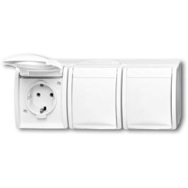 BUSCH JAEGER 2300/3EW-54 Enchufe con Tapa 3 Tomas IP44 Blanco Horizontal Precio: 66.2354. SKU: B14N6QJYJD