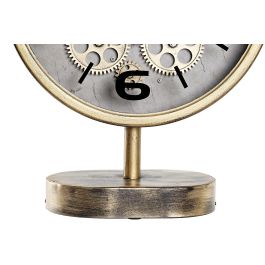 DKD Home Decor Reloj de Sobremesa Loft Hierro y Cristal Color Dorado 30 cm Ancho x 41 cm Alto x 7.5 cm Fondo