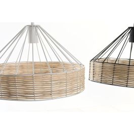 DKD Home Decor Lámpara de Techo Estilo Urban Negra y Blanca de Metal y Ratán para Bombilla E27 50W (2 Unidades) 35x35x22 cm DKD Home Decor Lámpara de Techo Estilo Urban Negra y Blanca de Metal y Ratán para Bombilla E27 50W (2 Unidades) 35x35x22 cm