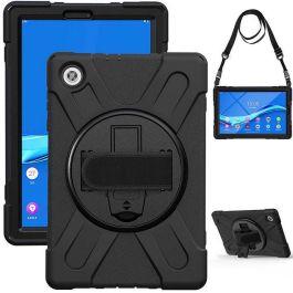 eSTUFF Funda Defender TB-X306X para Lenovo TAB M10 HD 2ª Gen a Prueba de Golpes Negra con Soporte 360 y Correa