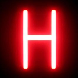Letra LED Neon H Ancho 97Mm Alto 161Mm Fondo 38Mm - -