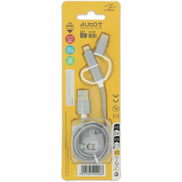 Auto-T Cable 3 en 1 540206 Micro-USB Apple USB-C