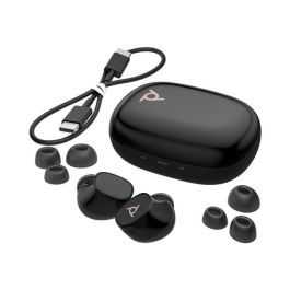 Poly Voyager Free 20 Auriculares Inalámbricos Profesionales con Cancelación de Ruido ANC, Multipunto, 42h Autonomía, Carga Qi, Negro