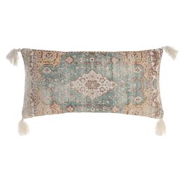 DKD Home Decor Cojín de Estilo Árabe Colección Fez Poliéster y Algodón Azul y Beige 60x10x30 cm Hecho a mano con Flecos y cierre de Cremallera Precio: 18.58999956. SKU: S3041537