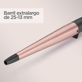 BaByliss C454E Rizador Varita Cónica Cerámica de Cuarzo 25-13mm 6 Temperaturas 160-210°C para Cabello Largo Calentamiento Rápido