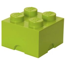LEGO Storage Brick 4, Ladrillo de Almacenamiento, Contenedor Organizador, Verde Claro (Green), Plástico, 25 x 25 x 18 cm