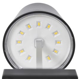 Home Deco Factory Lámpara LED Táctil Negra con 3 Intensidades de Luz, Funciona con Pilas AAA, 12 LEDs COB, Decoración Moderna