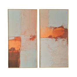 DKD Home Decor Cuadro Moderno Abstracto Blanco Naranja 160 x 80 cm (2 Unidades) de Aluminio y MDF Precio: 218.88999946. SKU: B1E483XTZM