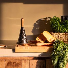 Andrea House Rallador de Acero Inoxidable Negro/Acacia ø11,5 x 25,5 cm