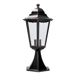 Farol de aluminio y cristal sobremuro color negro modelo marsella Farol de aluminio y cristal sobremuro color negro modelo marsella