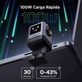 UGREEN 45515B Cargador USB-C 100W Carga Rápida GaN para Portátil, Teléfono Móvil, Batería Portátil, Gris