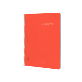 Carlin Cuaderno espiral A4 Tapa Plástico 80 Hojas 90gr Cuadro 4mm con Margen Color Rojo