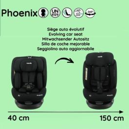Nania NAN3760425910250 Silla de Coche Isofix PHoeNIX Grupo 0/1/2/3 I-Size Giratoria Reclinable Reductora Negra