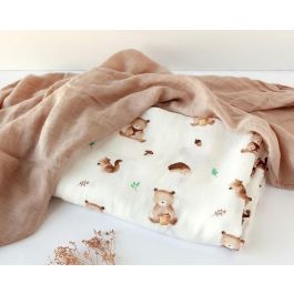 Set 2 Muselinas Osos Marrón 120x120 cm Set 2 Muselinas Osos Marrón 120x120 cm