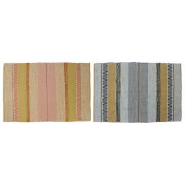DKD Home Decor Alfombra Moderna de Diseño Multicolor 290x200 cm, Fabricada con Algodón, Yute y Poliéster, 1200 gsm, Pack de 2 Unidades