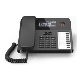 Gigaset DESK 600 Teléfono Fijo con Cable, Pantalla LC, 7 Teclas de Marcación Rápida, Agenda, Negro