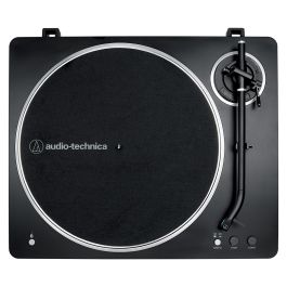 Audio-Technica AT-LP70XBTBS Tocadiscos Automático con Bluetooth, Tracción por Correa, 33 1/3 y 45 RPM, Color Negro/Plata, Incluye Fono-Preamplificador Integrado