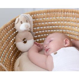 KioKids Sonajero Peluche Osito con Gorro Beige, Suave y Blandito para Bebé +0 meses, Colección Dolci Amici