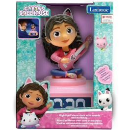 Lexibook AAABS07529 Reloj Despertador Digital con Luz Nocturna y Efectos de Sonido de Gabby y la Casa Mágica