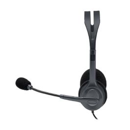 Logitech H111 Auriculares Estéreo con Micrófono Giratorio para PC (3.5 mm), Almohadillas Suaves y Diadema Ajustable