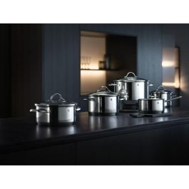 WMF Provence Plus - Set de Ollas y Cacerolas: Olla Baja 2.5L, Ollas Altas 1.9L, 3.3L, 5.7L y Cazo 1.7L, Plata