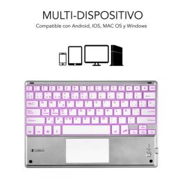 SUBBLIM Teclado Smart Backlit BT Keyboard Touchpad Silver